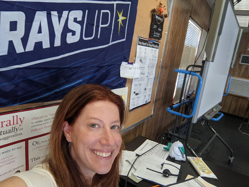 Teacher Jessica Herring takes a selfie at her desk in Osceola 
High School. Herring said that she switched schools to be 
closer to her parents who live in an assisted living facility. 