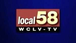 The title card for well-known analog horror feature Local58 floats on a blue screen.