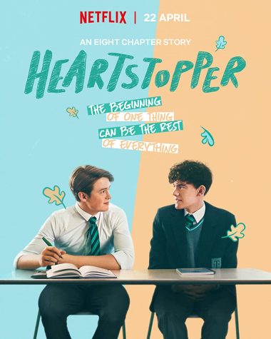 Promotional photo for Netflix original Heartstopper with character Kick nelson played by Kit Connor on left and character Charlie Spring played by Joe Locke. 