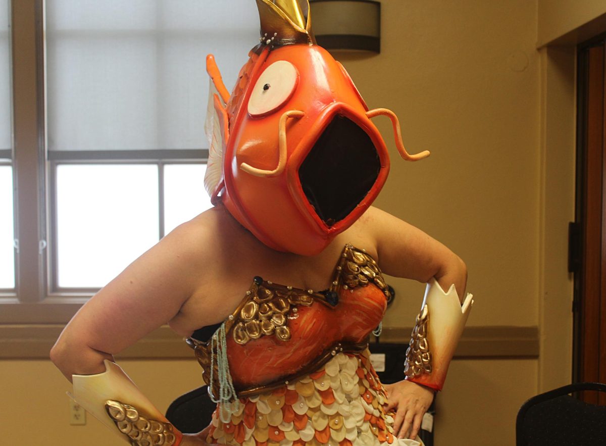 Avera Cosplay dresses as Magicarp from Pokémon. I always loved anime as a kid, catching Pokémon and cosplay, Avera said.