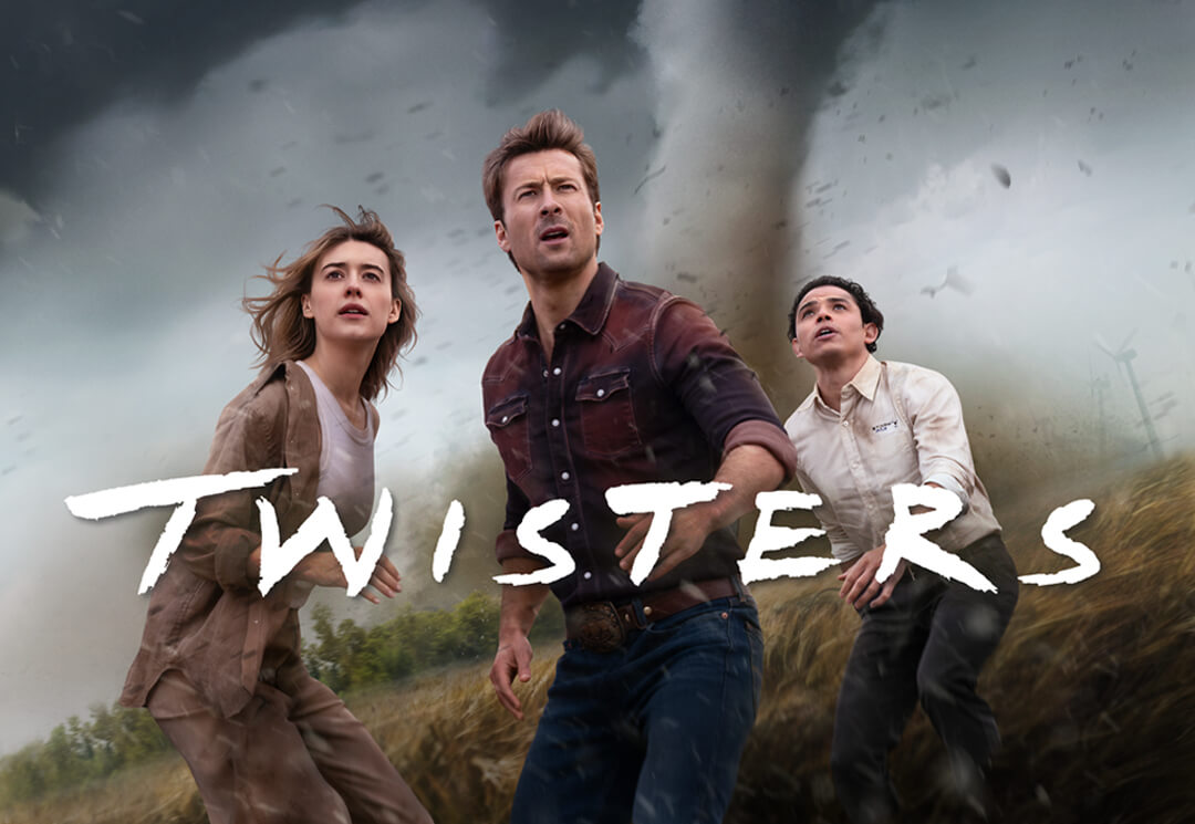 Promotional material for the Twisters film. 