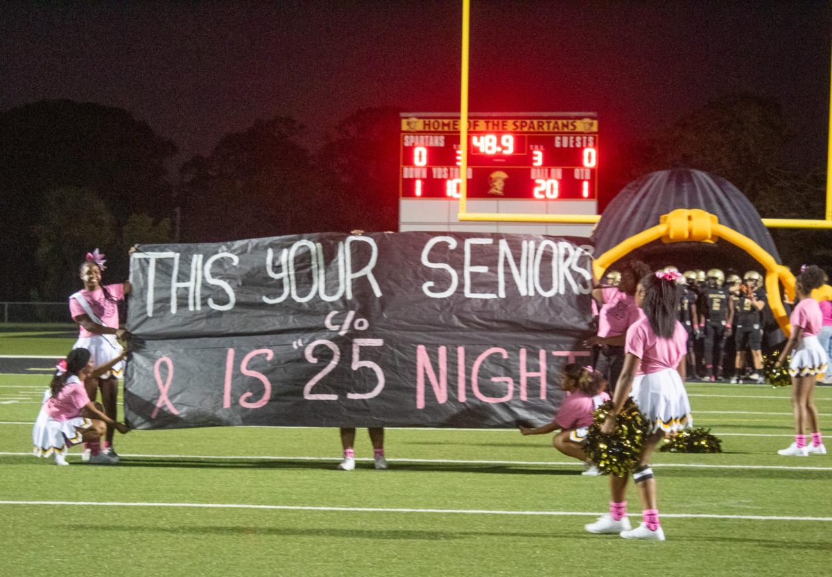 The Hollywood High cheer team held up an amazing sign for Lakewood's Senior night game, located at our very own football field. The sign was created by the cheerleaders.