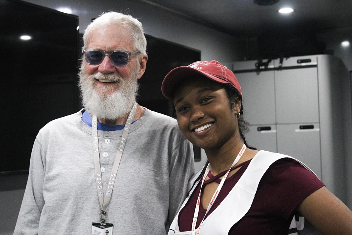 Decorated late-night host David Letterman poses with SNN Staff writer Arianna Alzuphar.