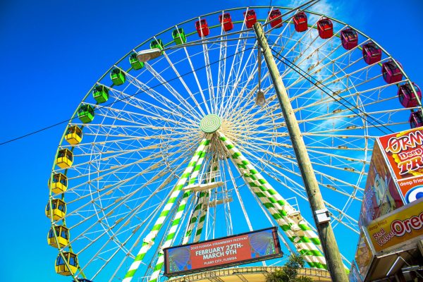 The famous Ferris wheel captured in motion. In 2024 the Strawberry festival met record breaking numbers in attendance. "So far we're on track to have another record-breaking year," said Stephanie Shuff, an associate member of the Festival's board of directors.